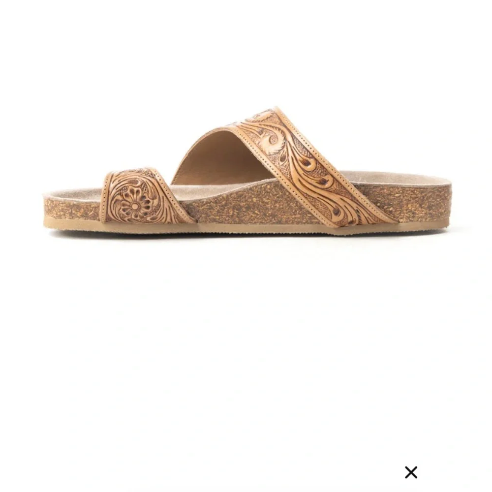 Myra Bag Tan Embossed Clogs - Picture 3 of 9